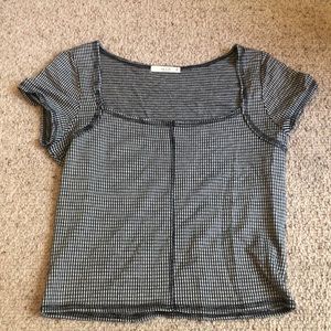 checkered cap sleeve top